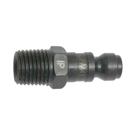 1/4 Inch Automotive Steel Coupler Plug X 1/4 Inch Male NPT (Black)